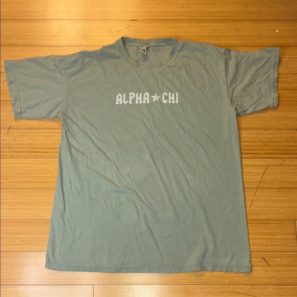 Comfort Colors Alpha Chi Omega Green / Teal T-Shirt AXO Lightning